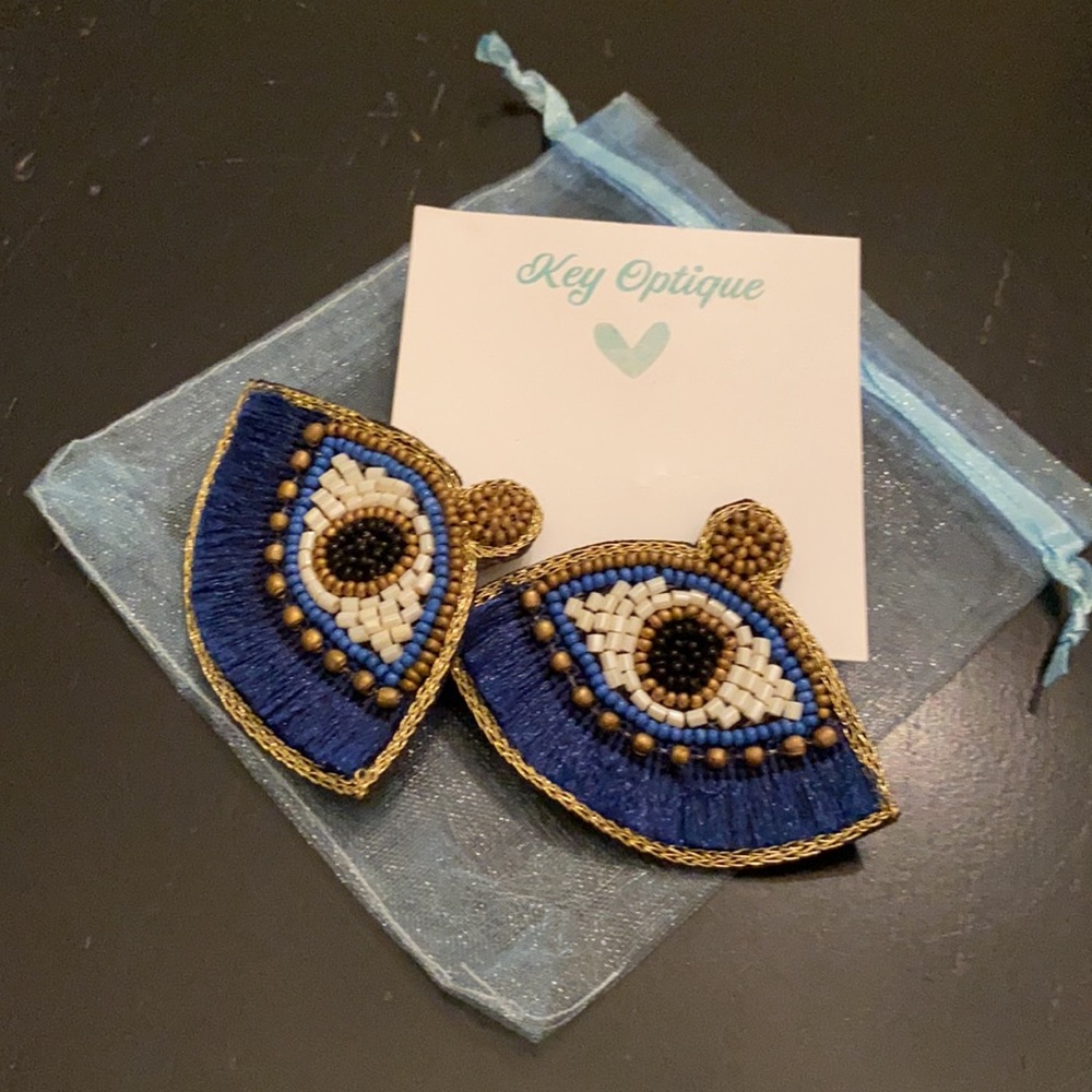 Blue Eyes Earrings NIB